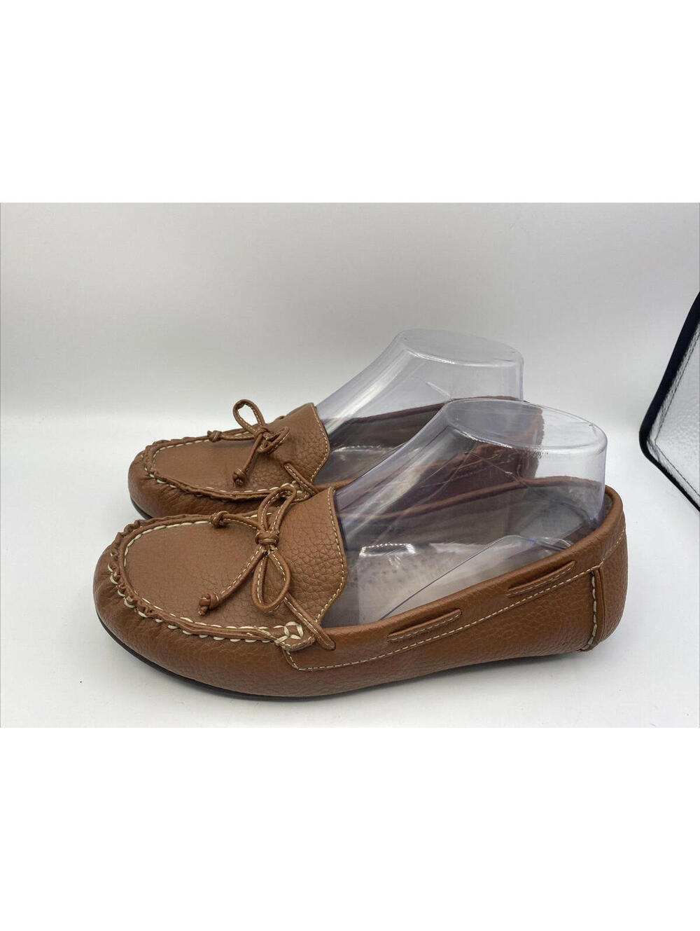 St Johns Bay Nexter Suede Slip-on Loafers Women 7 Flat Moccasin Shoe Brown